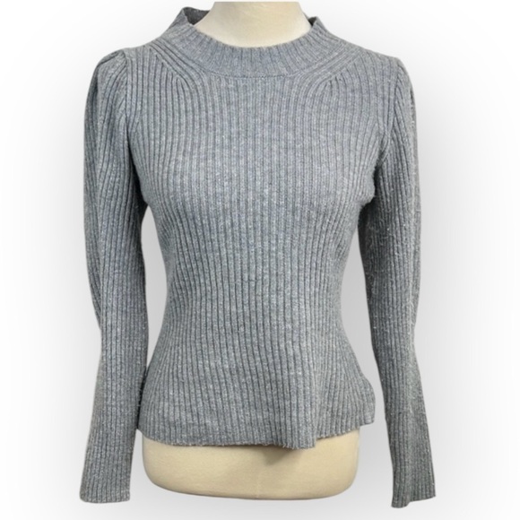 Sam Edelman Women's Gray Ribbed Knit Pullover Sweater Size M Very Soft - Picture 1 of 11